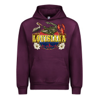 Mauve Wine louisiana state Urban Hoodie - BarkalooDesign
