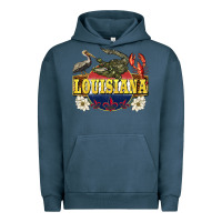 Pigment Midnight Navy louisiana state Urban Hoodie - BarkalooDesign