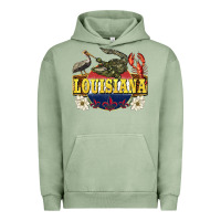 Pigment Oil Green louisiana state Urban Hoodie - BarkalooDesign