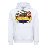 White louisiana state Urban Hoodie - BarkalooDesign