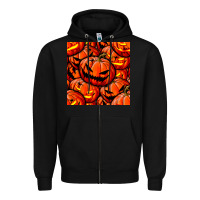Black halloween pumpkin seamless pattern Zipper Hoodie - BundleAndBundleShop