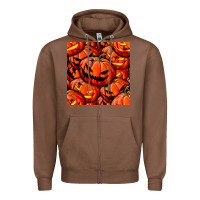 Chestnut halloween pumpkin seamless pattern Zipper Hoodie - BundleAndBundleShop