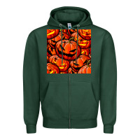 Sports Green halloween pumpkin seamless pattern Zipper Hoodie - BundleAndBundleShop