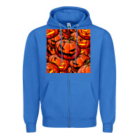 True Royal halloween pumpkin seamless pattern Zipper Hoodie - BundleAndBundleShop