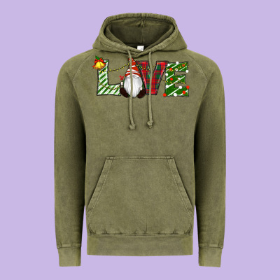Vintage Hoodie Christmas Love Gnome