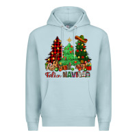 Blue Mist Feliz Navidad Premium Hoodie - NancyCooperArtShop