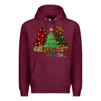 Burgundy Feliz Navidad Premium Hoodie - NancyCooperArtShop