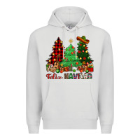 Dove Grey Feliz Navidad Premium Hoodie - NancyCooperArtShop