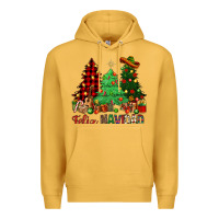 Mustard Feliz Navidad Premium Hoodie - NancyCooperArtShop