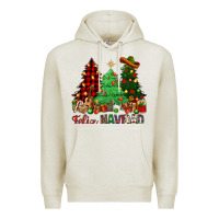 Oatmeal Heather Feliz Navidad Premium Hoodie - NancyCooperArtShop