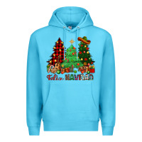 Ocean Blue Feliz Navidad Premium Hoodie - NancyCooperArtShop