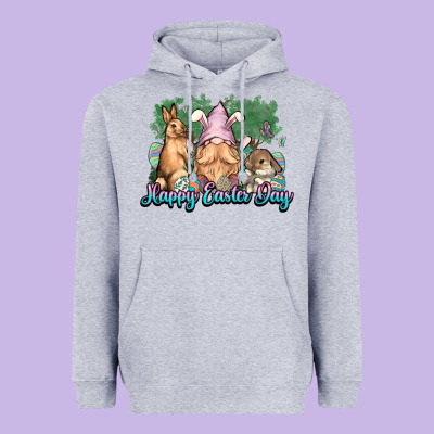 Gnome Bunny Happy Eater Day Heavyweight Hoodie Designed By Nancycooperartshop