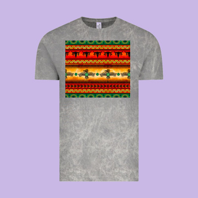Thunderbird Bullskull Aztec Pattern Vintage Tee Designed By Barkaloodesign