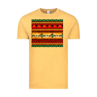 Vintage Mustard thunderbird bullskull Aztec pattern Vintage Tee - BarkalooDesign