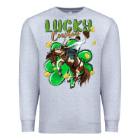 Heather Grey lucky cowboy Premium Sweatshirt - MaliasSmallBusiness