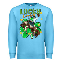 Ocean Blue lucky cowboy Premium Sweatshirt - MaliasSmallBusiness