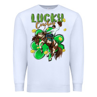 White lucky cowboy Premium Sweatshirt - MaliasSmallBusiness