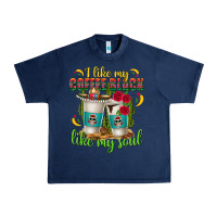 Navy I Like My Coffee Black Like My Soul Urban Heavy Tee - texasbilliewilder