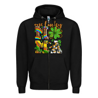 Black one lucky mama Zipper Hoodie - AdoDesignShop