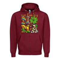 Burgundy one lucky mama Zipper Hoodie - AdoDesignShop