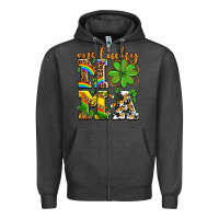 Charcoal Heather one lucky mama Zipper Hoodie - AdoDesignShop