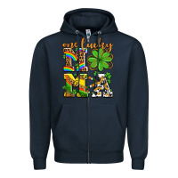 Navy one lucky mama Zipper Hoodie - AdoDesignShop