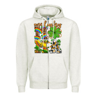 Oatmeal Heather one lucky mama Zipper Hoodie - AdoDesignShop