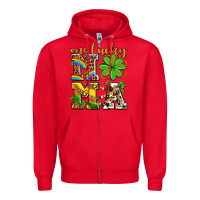 Red one lucky mama Zipper Hoodie - AdoDesignShop