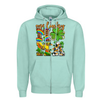 Seafoam one lucky mama Zipper Hoodie - AdoDesignShop