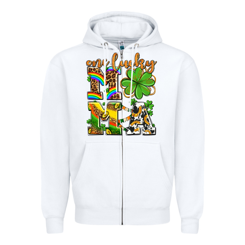 One Lucky Mama Zipper Hoodie by AdoDesignShop | Teevron