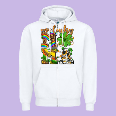 One Lucky Mama Zipper Hoodie Designed By Adodesignshop