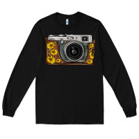 Black sunflower leopard vintage camera Long Sleeve Tee - FaDigitalArtStudio