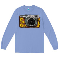 Colony Blue sunflower leopard vintage camera Long Sleeve Tee - FaDigitalArtStudio