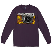 Plum sunflower leopard vintage camera Long Sleeve Tee - FaDigitalArtStudio