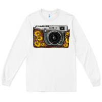 White sunflower leopard vintage camera Long Sleeve Tee - FaDigitalArtStudio