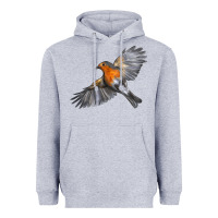 Heather Grey Flying American Robin Heavyweight Hoodie - LillyAllenDesigns