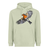 Matcha Flying American Robin Heavyweight Hoodie - LillyAllenDesigns