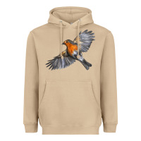 Mushroom Flying American Robin Heavyweight Hoodie - LillyAllenDesigns