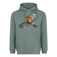 Sage Flying American Robin Heavyweight Hoodie - LillyAllenDesigns