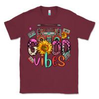 Burgundy good vibes cassette boombox Classic Tee - FaDigitalArtStudio