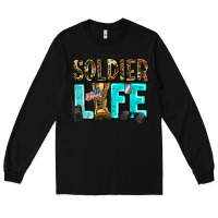 Black soldier  life Long Sleeve Tee - AdoDesignShop