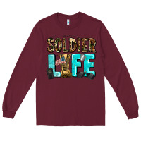 Burgundy soldier  life Long Sleeve Tee - AdoDesignShop