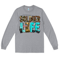 Heather Grey soldier  life Long Sleeve Tee - AdoDesignShop