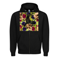 Black halloween witch skull seamless pattern Zipper Hoodie - BundleAndBundleShop