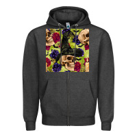 Charcoal Heather halloween witch skull seamless pattern Zipper Hoodie - BundleAndBundleShop