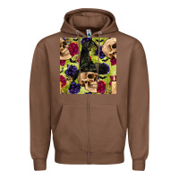 Chestnut halloween witch skull seamless pattern Zipper Hoodie - BundleAndBundleShop
