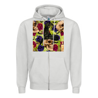 Dove Grey halloween witch skull seamless pattern Zipper Hoodie - BundleAndBundleShop