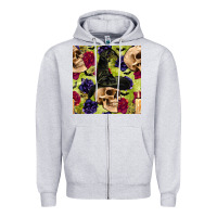 Heather Grey halloween witch skull seamless pattern Zipper Hoodie - BundleAndBundleShop