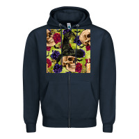 Navy halloween witch skull seamless pattern Zipper Hoodie - BundleAndBundleShop