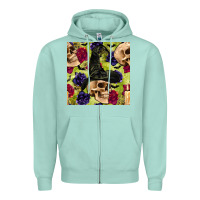 Seafoam halloween witch skull seamless pattern Zipper Hoodie - BundleAndBundleShop
